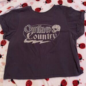 Darling Black Short Sleeve Tee with Edgy Graphic